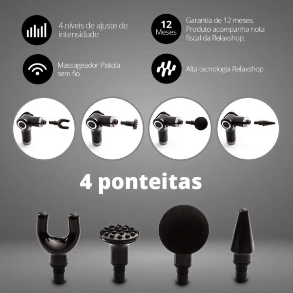 Pistola Massageadora MedicFisio Kit De Massagem Fitness - Imagem 7